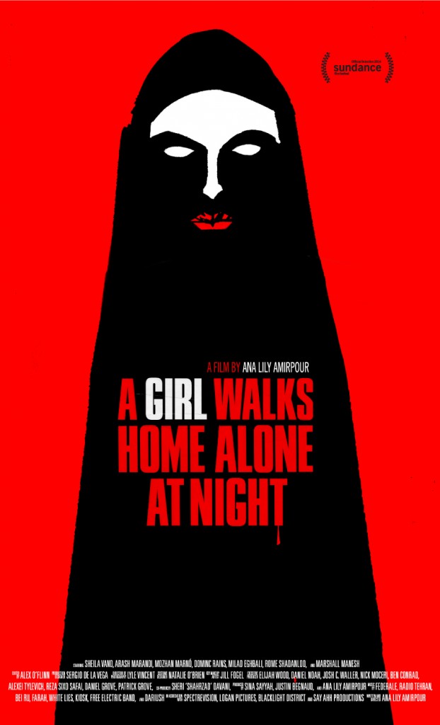 A girl walks home alone at night